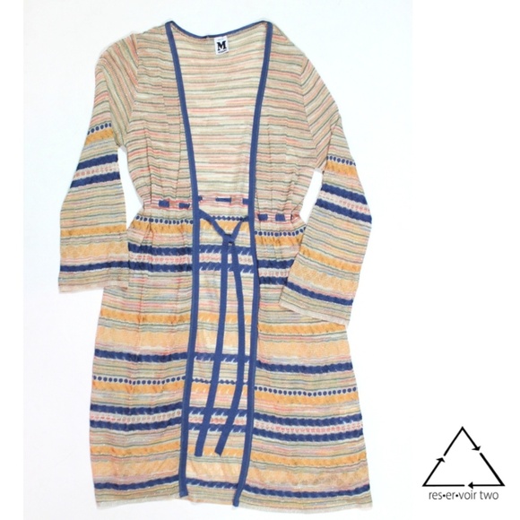 Missoni Sweaters - M Missoni Stripe Full Length Tie Cardigan Jacket